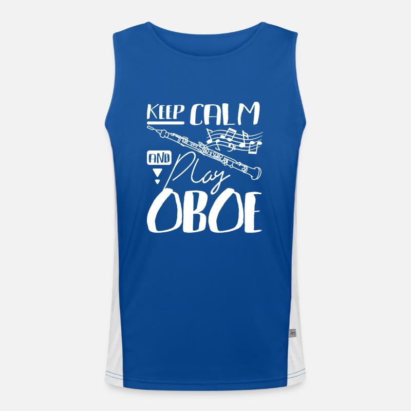 Keep calm and play oboe Funktionelles Kontrast-Tank Top für Männer 
