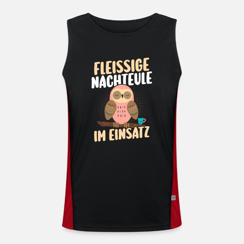 Night Shift Dog Beagle - Men's Functional Contrast Tank Top  - black/red