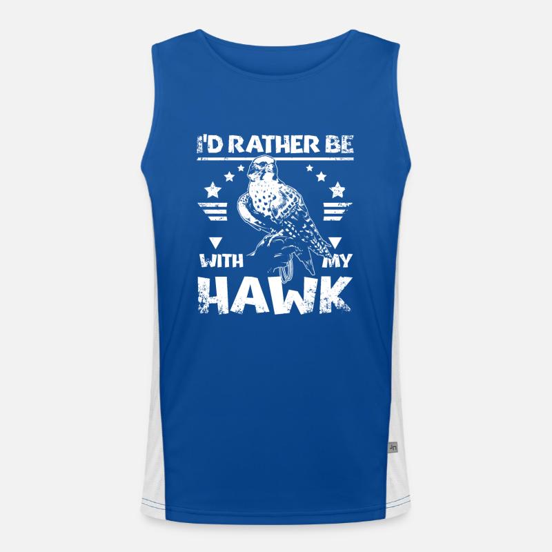 Falconer I'd rather be with my hawk Funktionelles Kontrast-Tank Top für Männer 