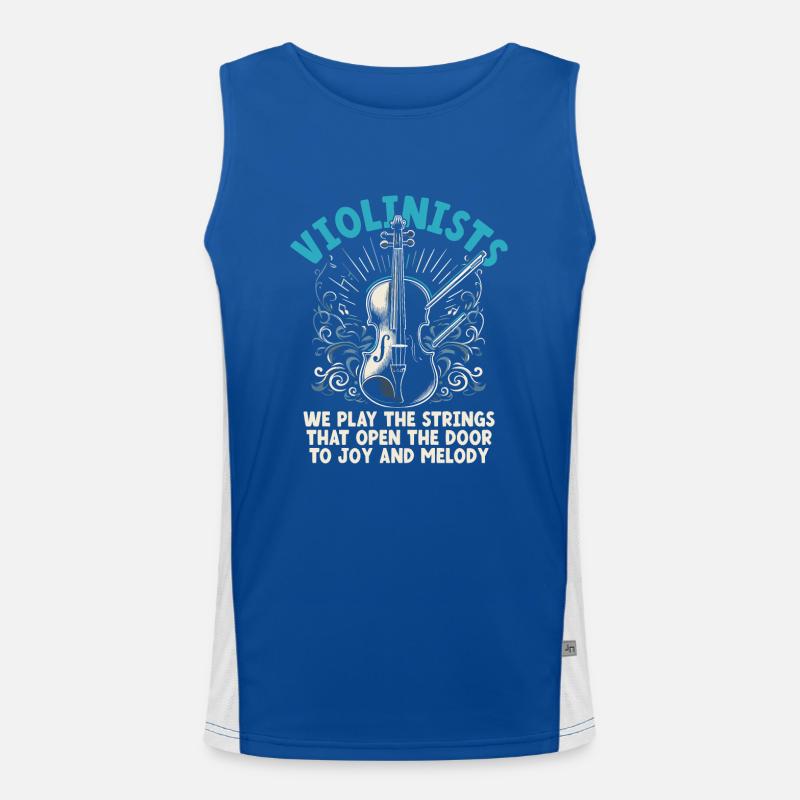 Violinists We Play The Strings That Open The Door Men's Functional Contrast Tank Top 