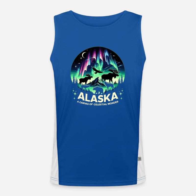 Aurora Aurora Tracker Alaska Wilderness Men's Functional Contrast Tank Top 