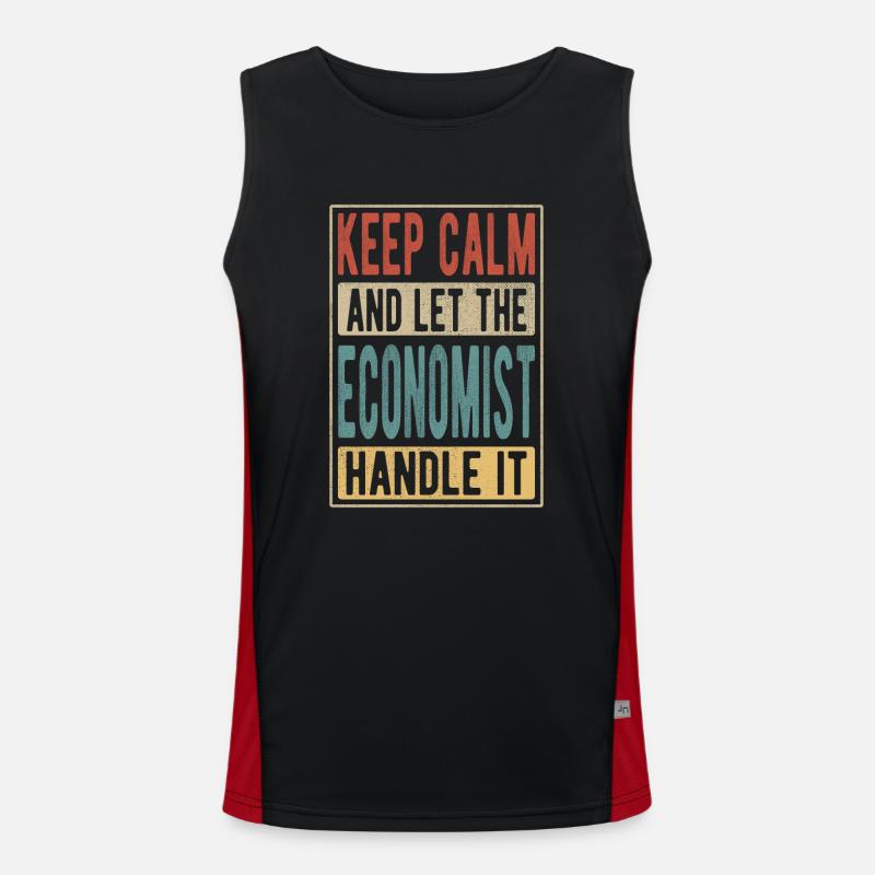Økonom Retro Gave - Funktionel kontrast tanktop til herrer  - sort/rød