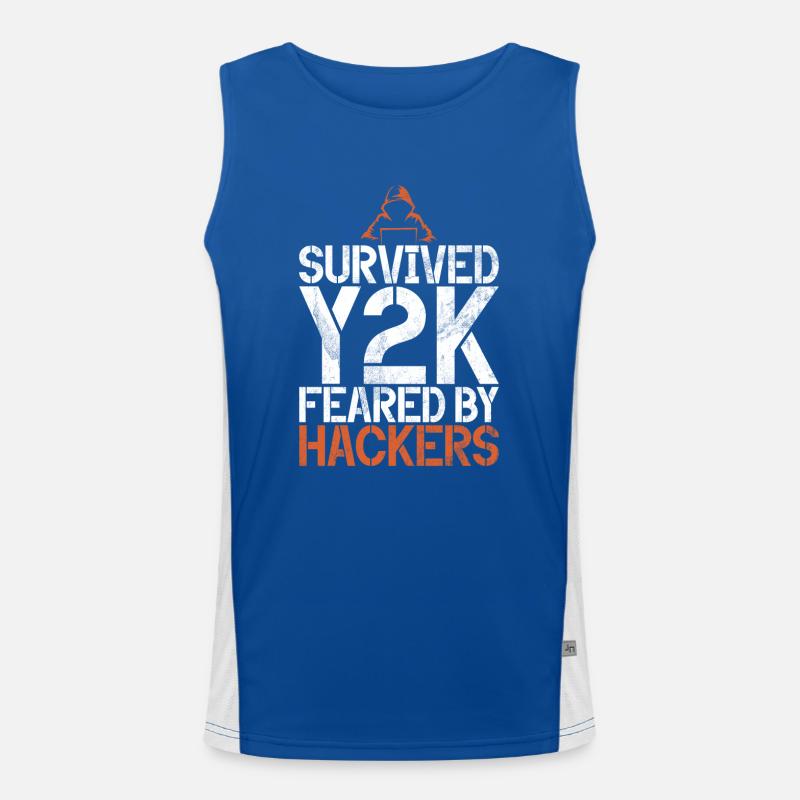 Cyber security hacker hacking Men's Functional Contrast Tank Top 