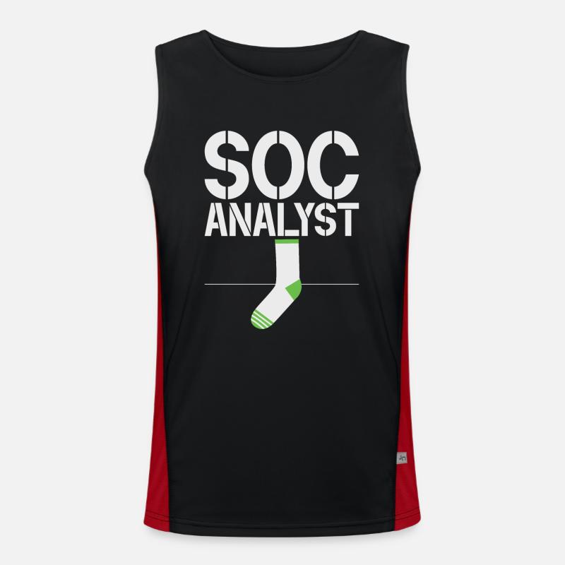Cyber security hacker hacking - Men's Functional Contrast Tank Top  - black/red