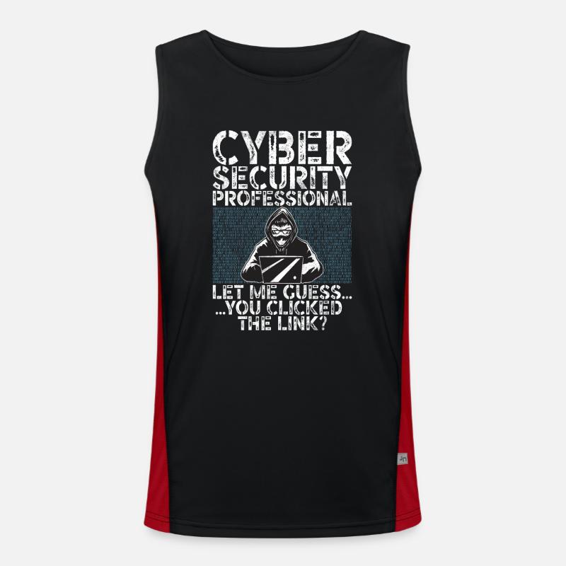 Cyber security hacker hacking - Men's Functional Contrast Tank Top - black/red