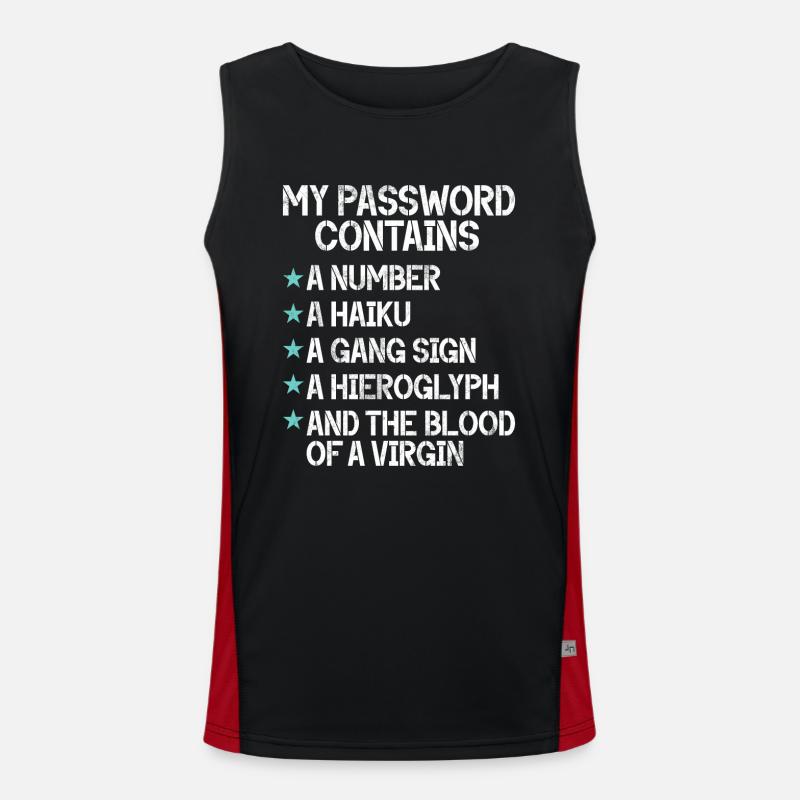 Cyber security hacker hacking - Men's Functional Contrast Tank Top - black/red