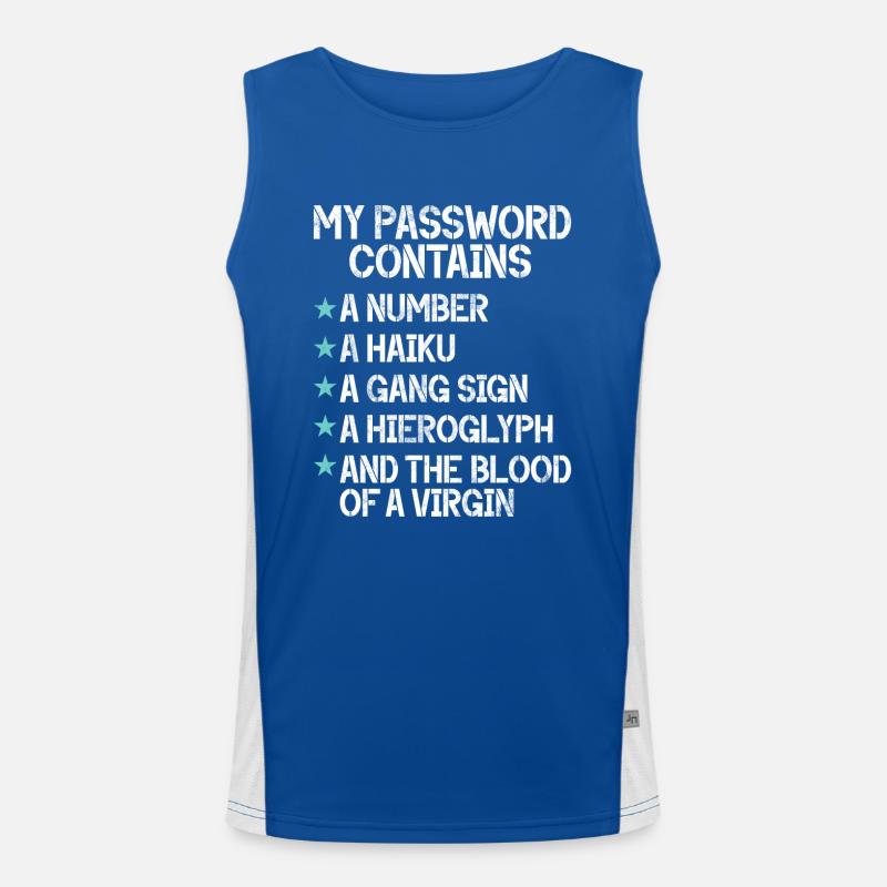 Cyber security hacker hacking Men's Functional Contrast Tank Top 