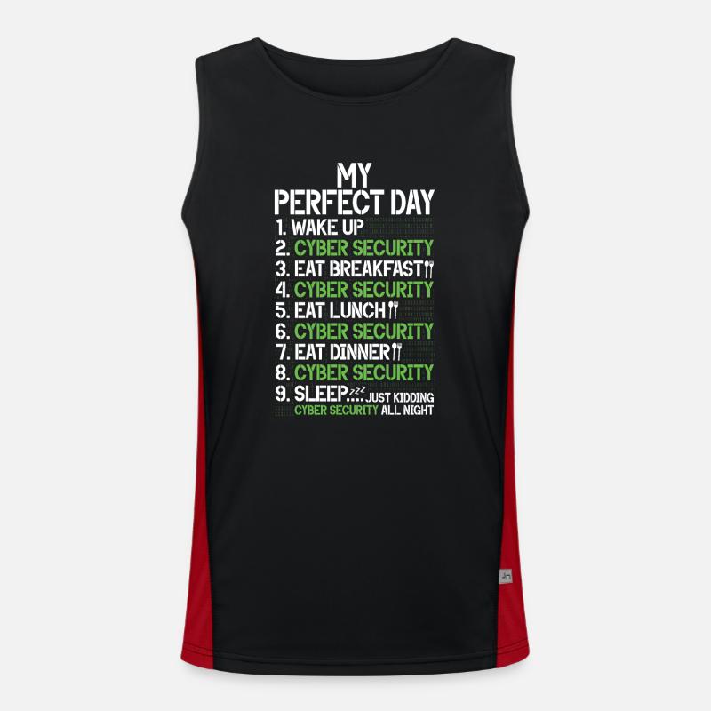 Cyber security hacker hacking - Men's Functional Contrast Tank Top - black/red