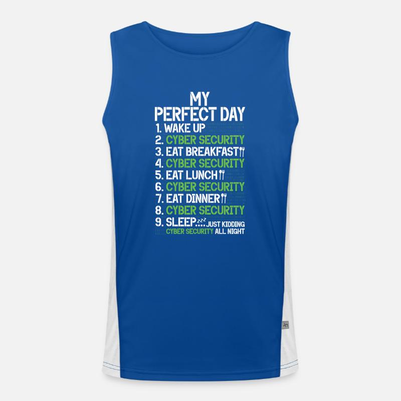 Cyber security hacker hacking Men's Functional Contrast Tank Top 