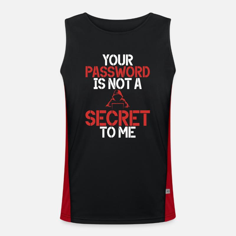 Cyber security hacker hacking Men's Functional Contrast Tank Top 