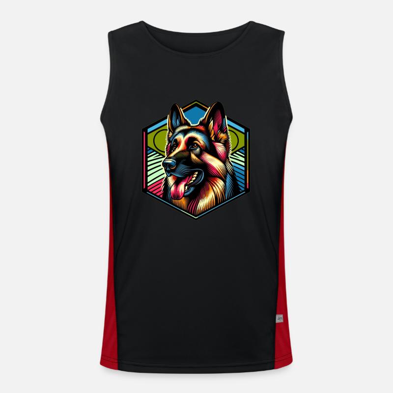 German Shepherd Men's Functional Contrast Tank Top 