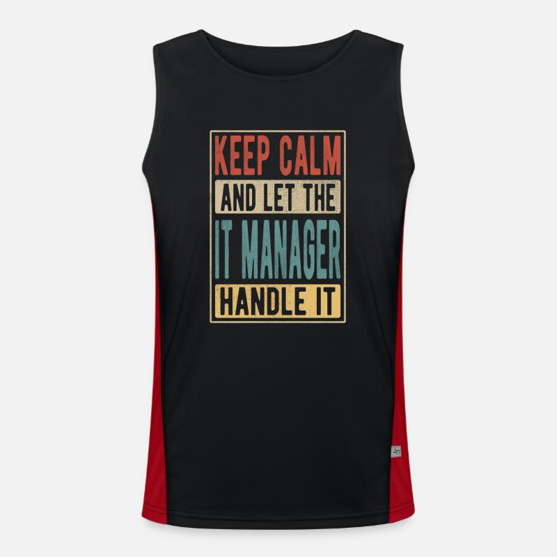 IT-Manager Retro-Geschenk Funktionelles Kontrast-Tank Top für Männer 