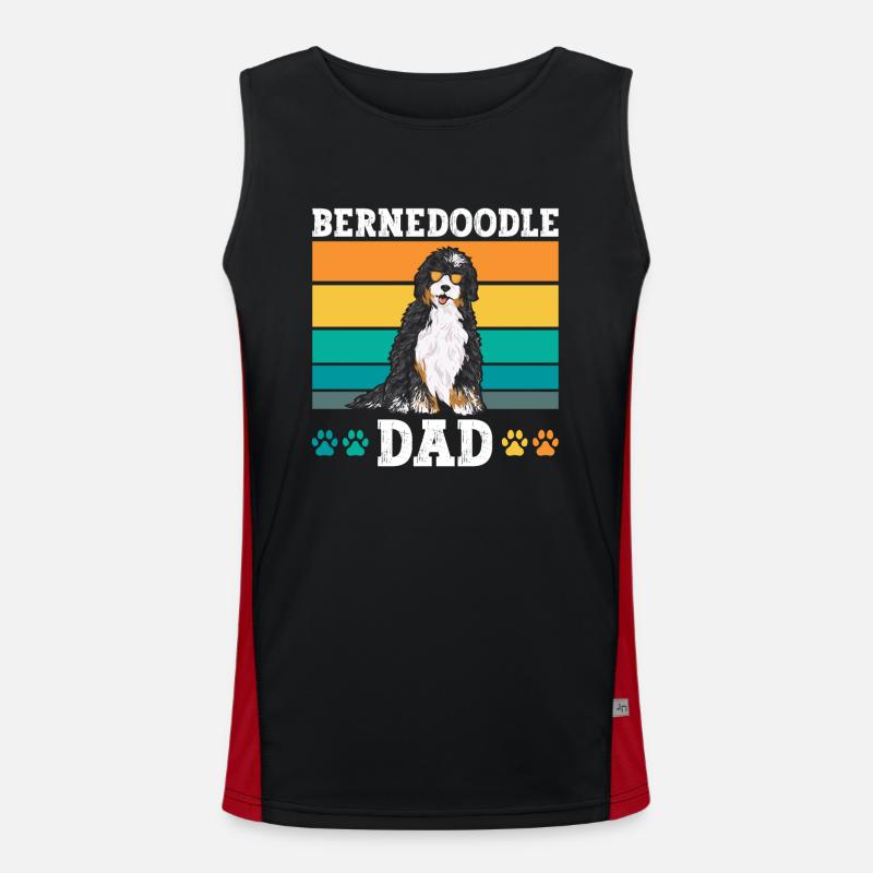 Bernedoodle Hund Funktionelles Kontrast-Tank Top für Männer 