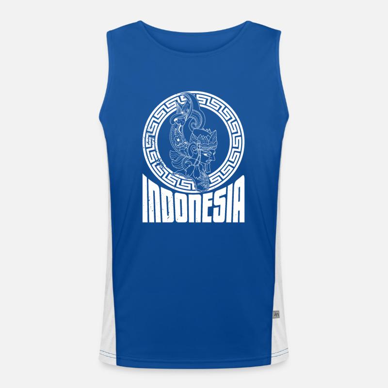 Bali Wayang Marionette Java Indonesien Reise Funktionelles Kontrast-Tank Top für Männer 