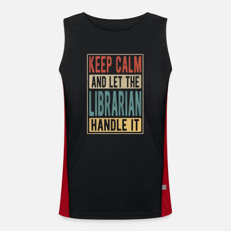 Bibliothekar Retro Geschenk Funktionelles Kontrast-Tank Top für Männer 