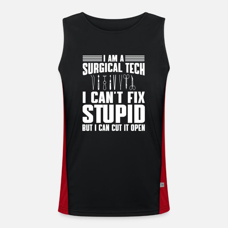 chiSurgical-Technical Assistant Humor - Men's Functional Contrast Tank Top - black/red