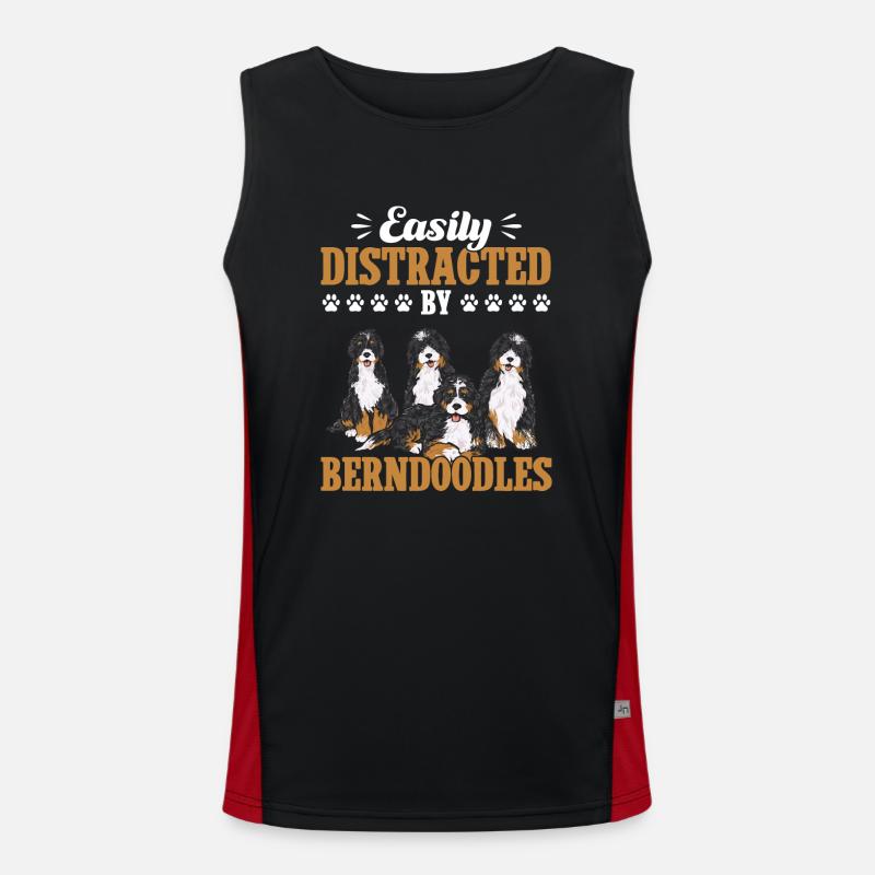 Bernedoodle Hund Funktionelles Kontrast-Tank Top für Männer 