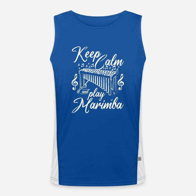 Keep calm and play marimba Funktionelles Kontrast-Tank Top für Männer 