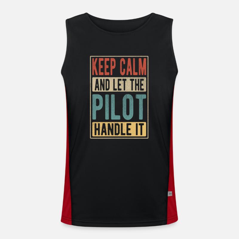 Pilot Retro Gift - Men's Functional Contrast Tank Top  - black/red