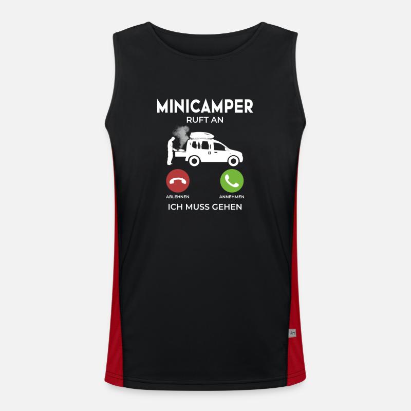 Minicamper RUFT AN Camping-Camper Microcamper Funktionelles Kontrast-Tank Top für Männer 