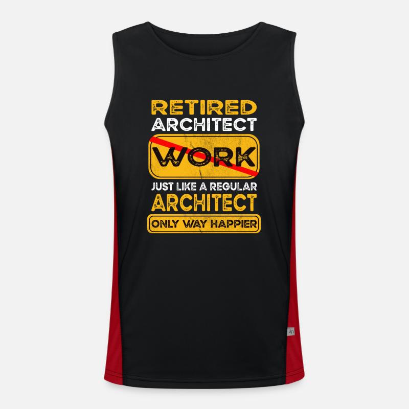 Retirement architect only happier Retired Funktionelles Kontrast-Tank Top für Männer 