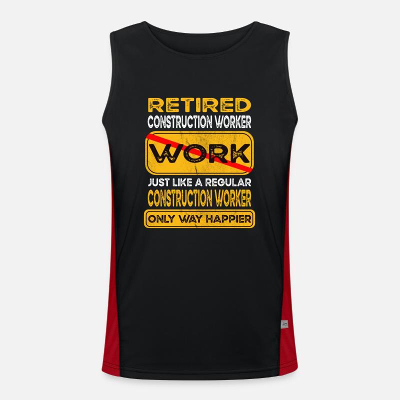 Retirement construction worker only happier Funktionelles Kontrast-Tank Top für Männer 