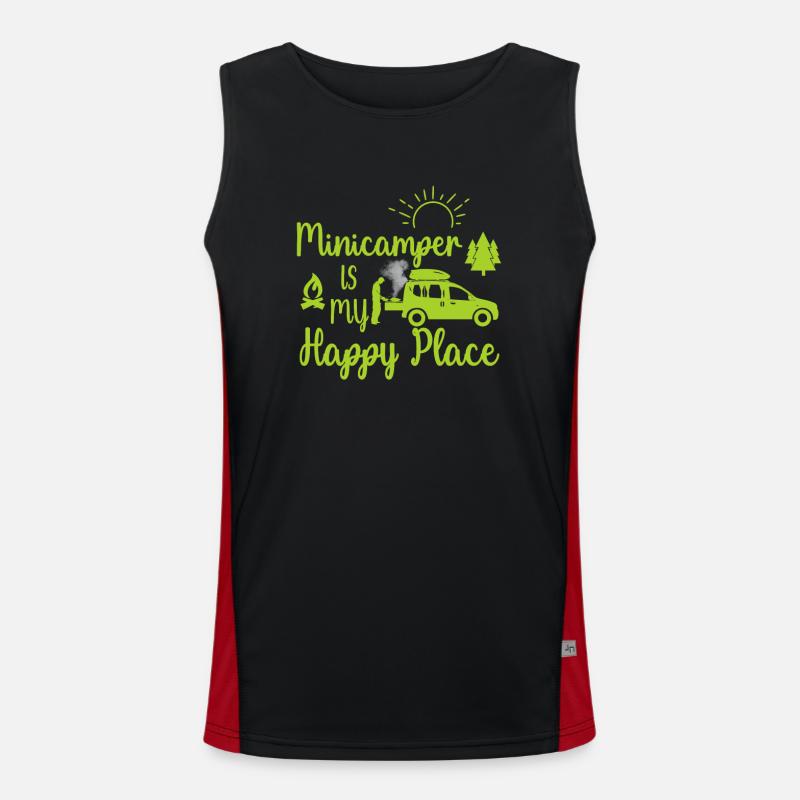 Minicamper Happy Place Camping-Camper Microcamper Funktionelles Kontrast-Tank Top für Männer 