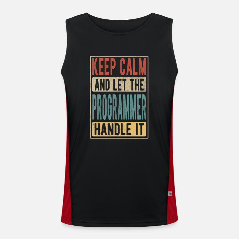Programmer Retro Gift - Men's Functional Contrast Tank Top  - black/red