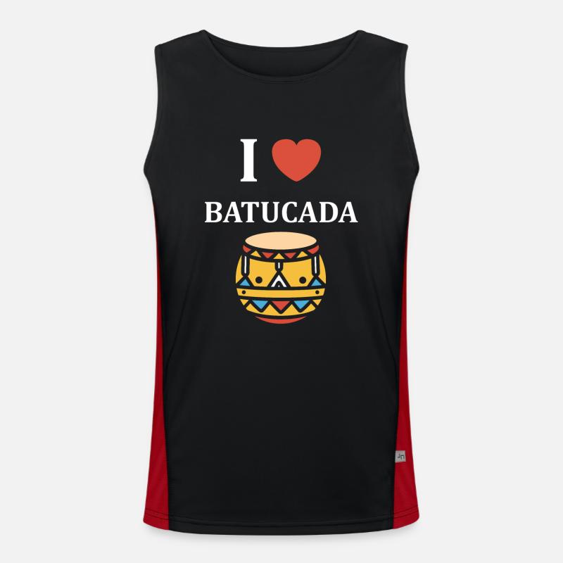 Batucada Drum Humor Funktionelles Kontrast-Tank Top für Männer 