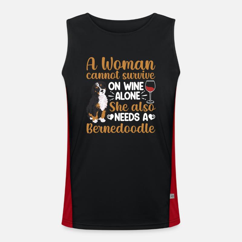 Bernedoodle Hund Funktionelles Kontrast-Tank Top für Männer 