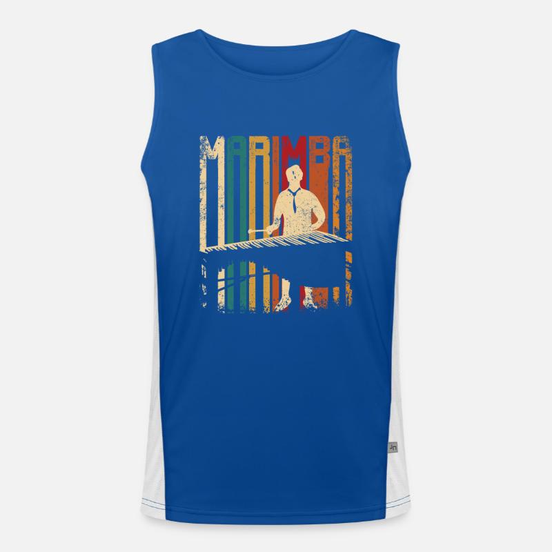 Retro vintage marimba player marimbist Funktionelles Kontrast-Tank Top für Männer 