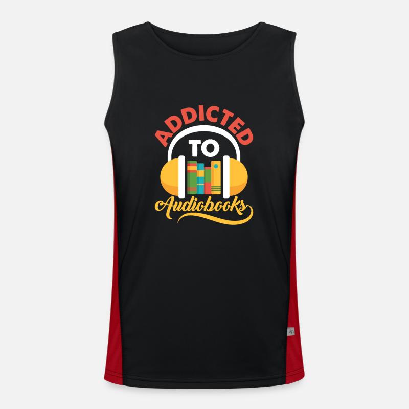 Ears Only: Addicted To Audiobooks Funktionelles Kontrast-Tank Top für Männer 