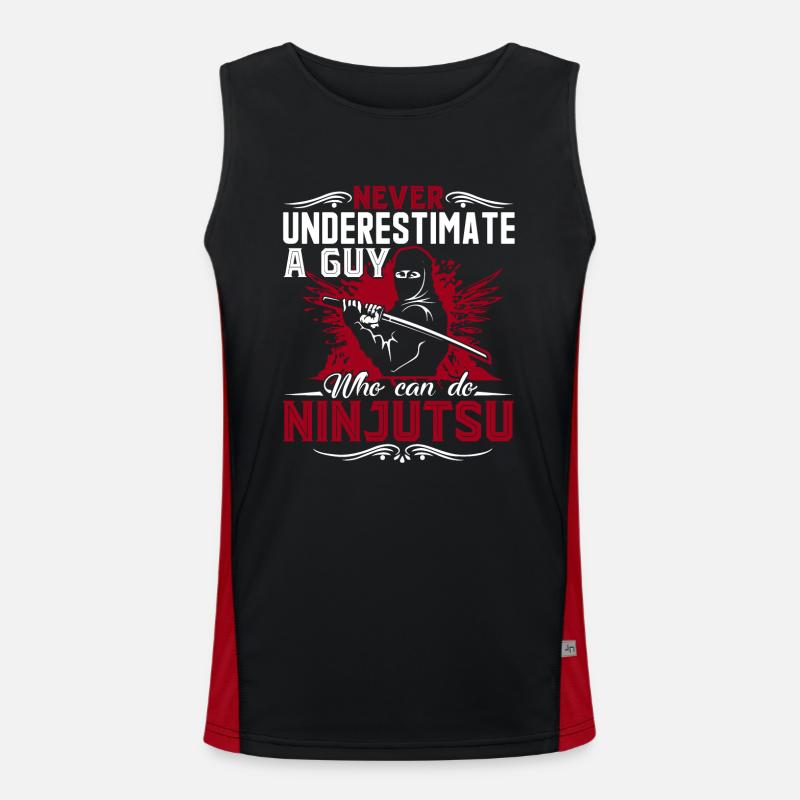 Ninjutsu Never Underestimate A Guy Can Do Ninjutsu Men's Functional Contrast Tank Top 