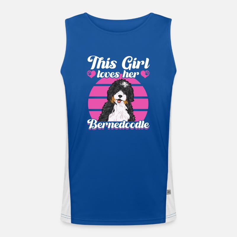 Bernedoodle Hund Funktionelles Kontrast-Tank Top für Männer 