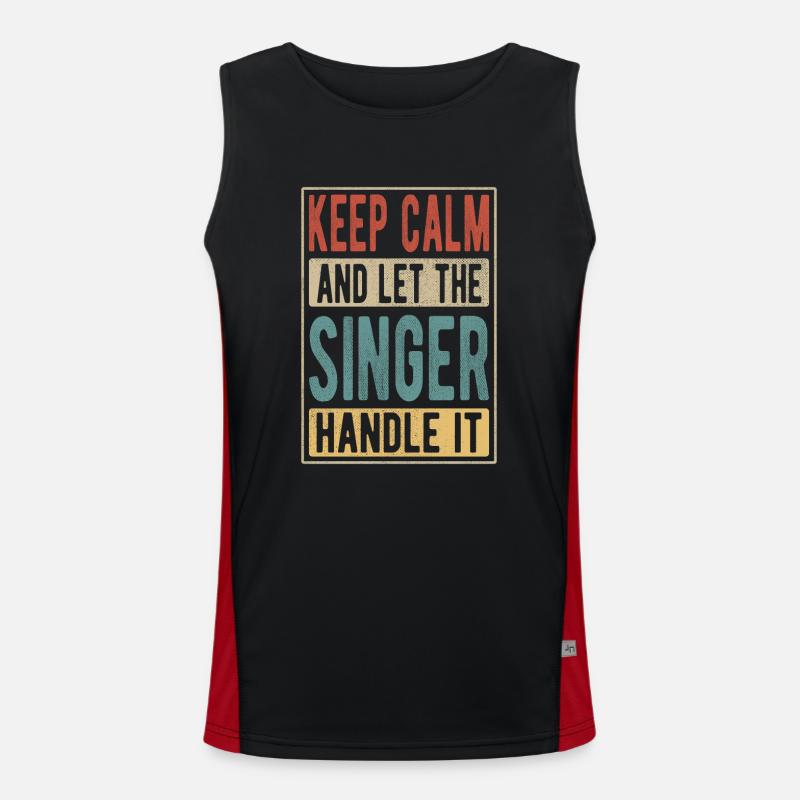Singer Retro Geschenk Funktionelles Kontrast-Tank Top für Männer 