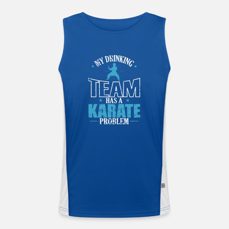My Drinking Team has a Karate Problem Funktionelles Kontrast-Tank Top für Männer 