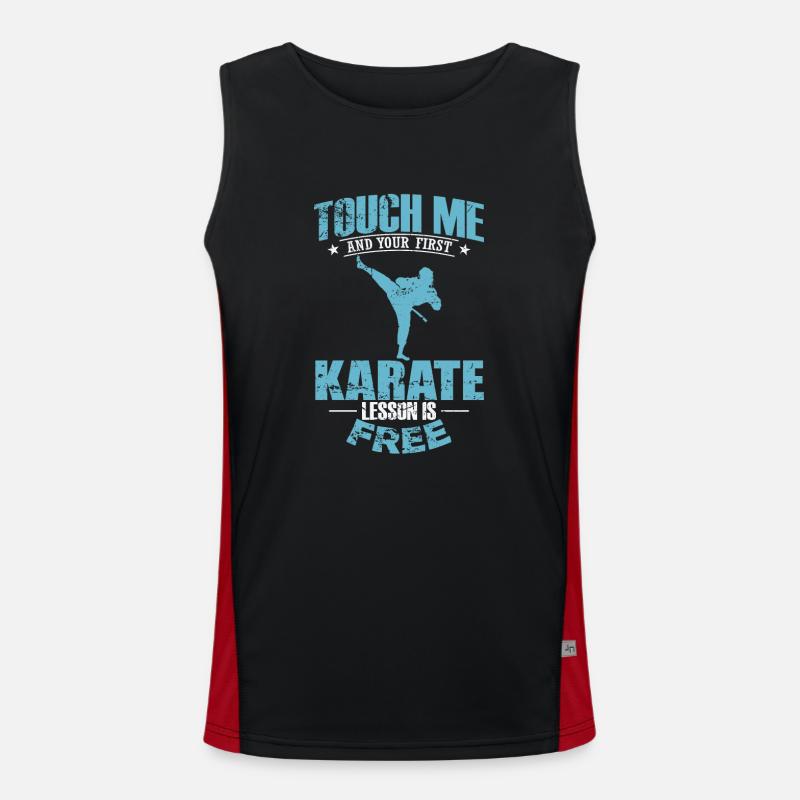 Touch Me and your 1st Karate Lesson is Free Men's Functional Contrast Tank Top 