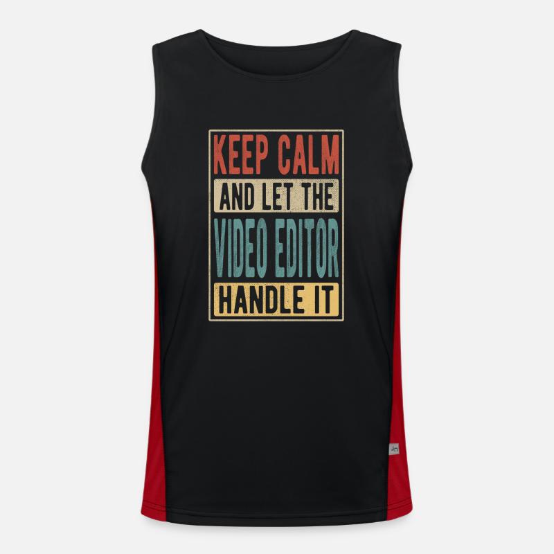 Video Editor Retro Gift Men's Functional Contrast Tank Top 