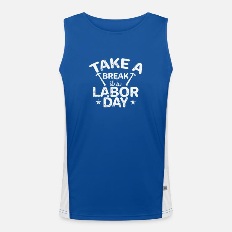 Take a Break it's Labor Day Men's Functional Contrast Tank Top 