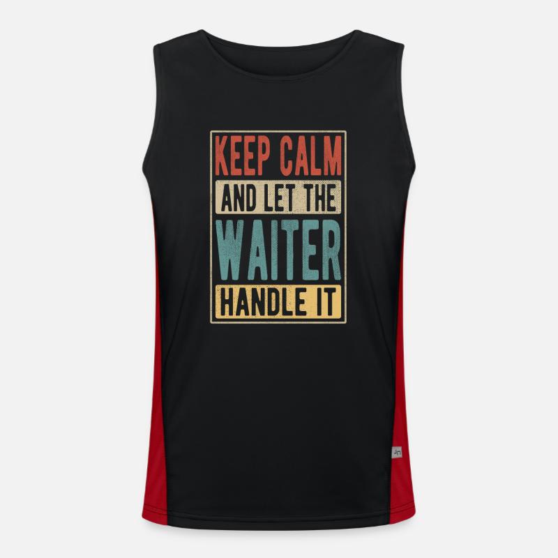 Kellner Retro Geschenk Funktionelles Kontrast-Tank Top für Männer 