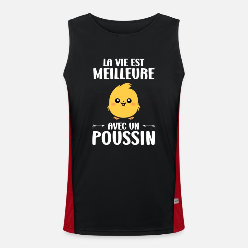 Humour petit poussin Débardeur respirant contrasté Homme 