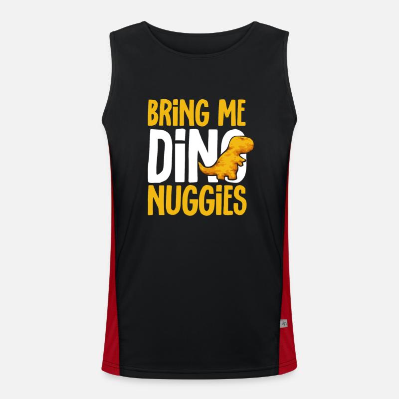 Dino Nuggets Dinosaur Chicken Nuggets Men's Functional Contrast Tank Top 
