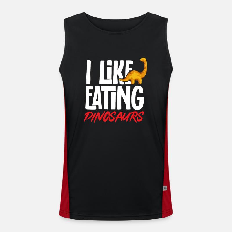 Dino Nuggets Dinosaur Chicken Nuggets Men's Functional Contrast Tank Top 