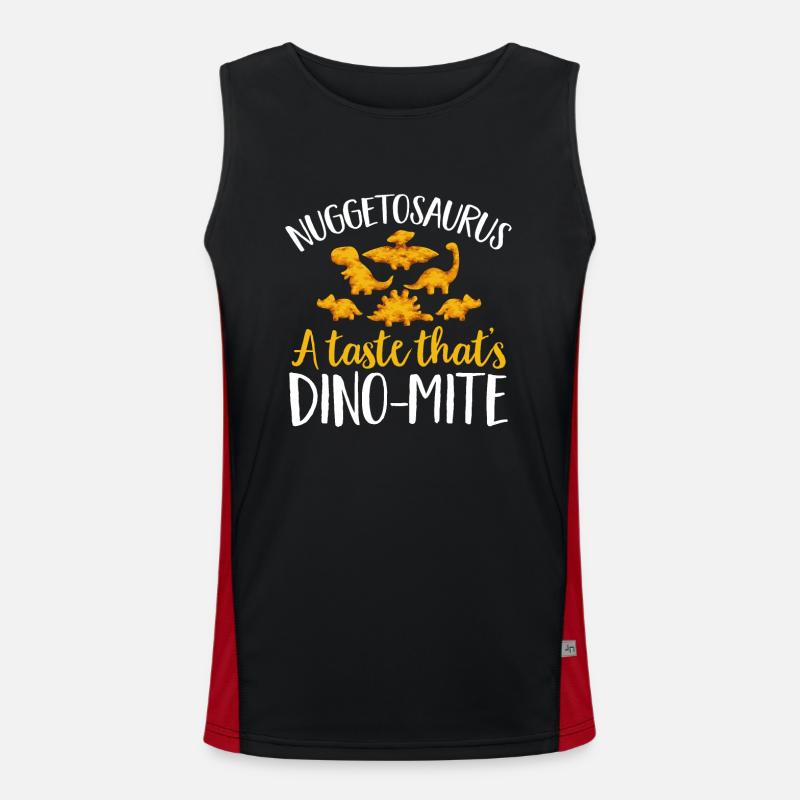 Dino Nuggets Dinosaur Chicken Nuggets Men's Functional Contrast Tank Top 
