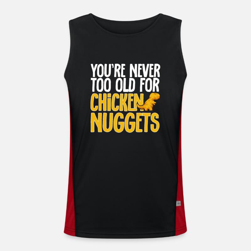 Dino Nuggets Dinosaur Chicken Nuggets Men's Functional Contrast Tank Top 