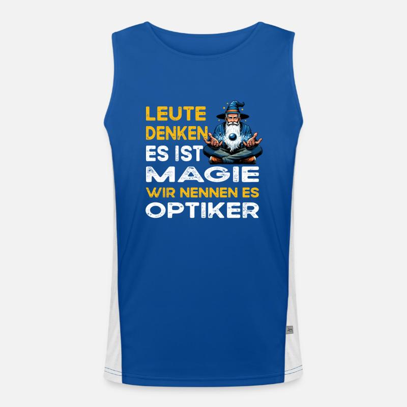 People Thinking Magic Optometrist Eyeglasses Eyes Men's Functional Contrast Tank Top 