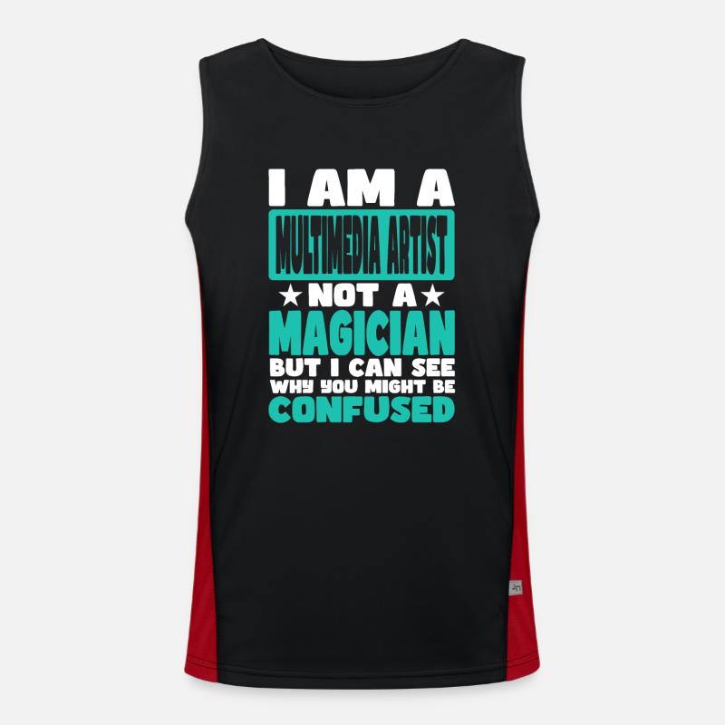 Multimedia-Künstler Funktionelles Kontrast-Tank Top für Männer 