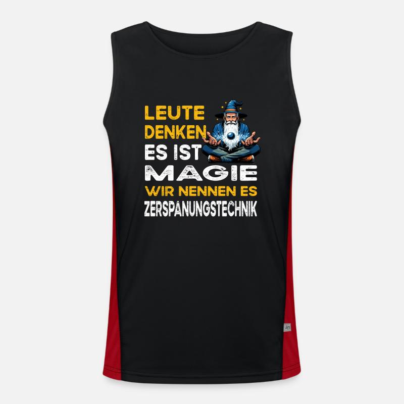People Think Magic Machining Technology - Men's Functional Contrast Tank Top  - black/red