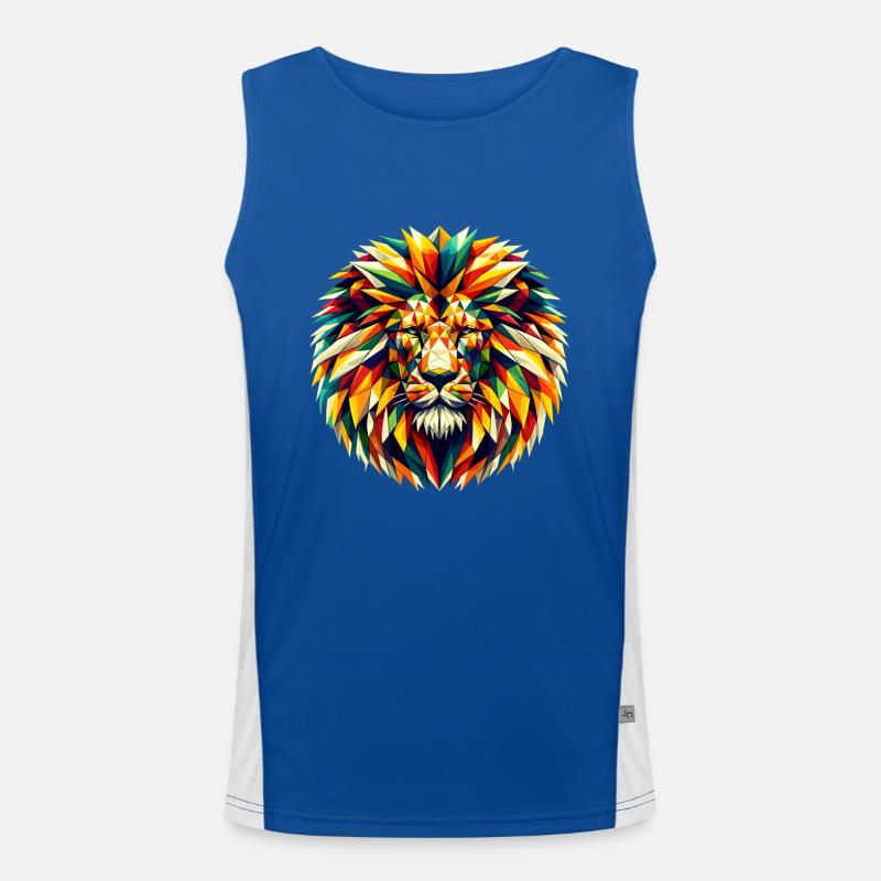 Lion dans l’illustration polygonale Débardeur respirant contrasté Homme 