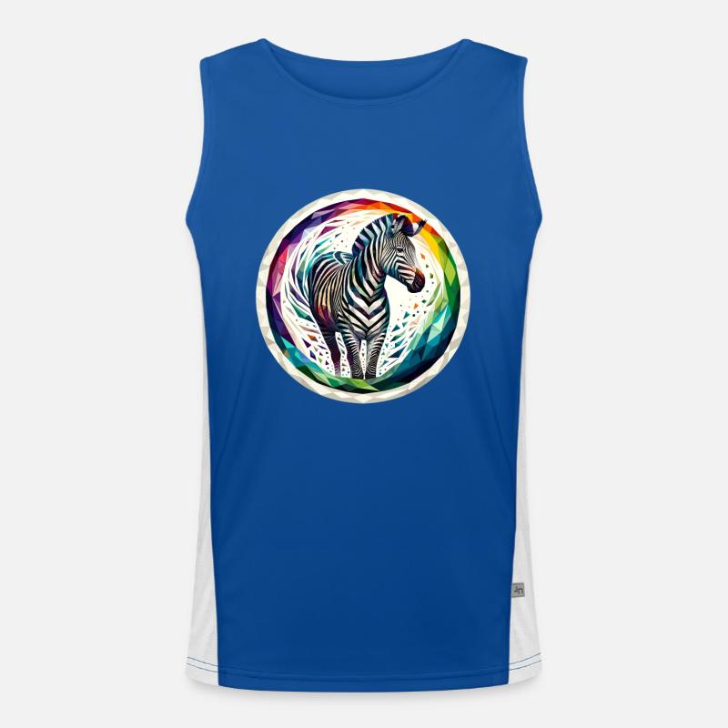 Zebra in Polygonendarstellung Funktionelles Kontrast-Tank Top für Männer 